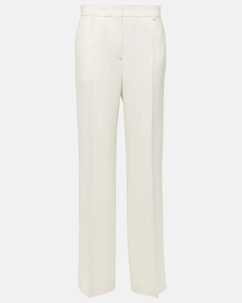 Totême Gerade Mid-Rise-Hose Weiß