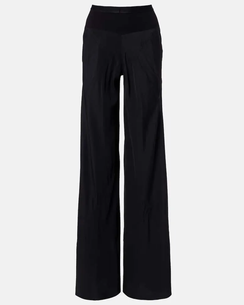 Rick Owens Weite Hose aus Satin Schwarz