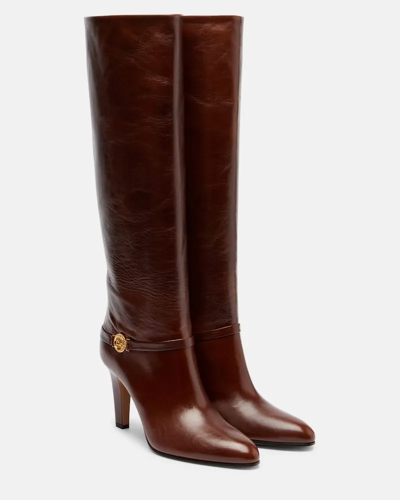 Chloé Chloé Verzierte Stiefel Eve 85 aus Leder Braun