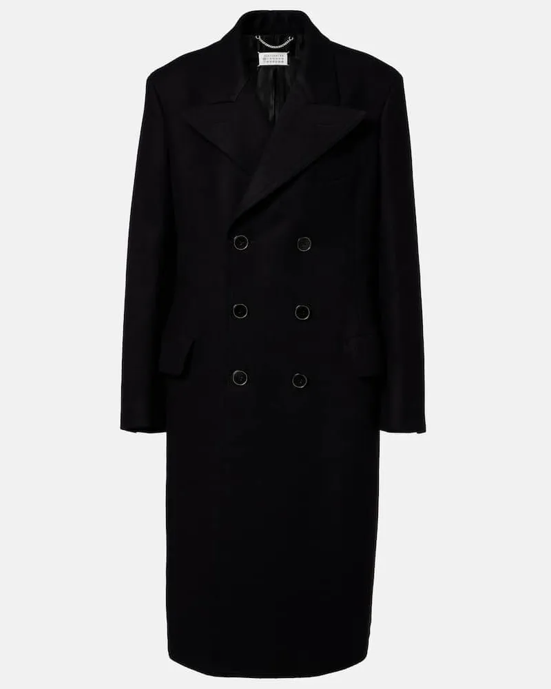 Maison Margiela Mantel aus Schurwolle Schwarz