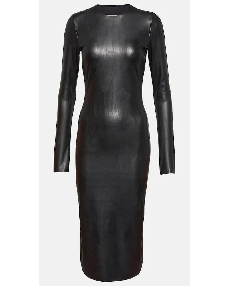 Maison Margiela Midikleid aus Jersey Schwarz