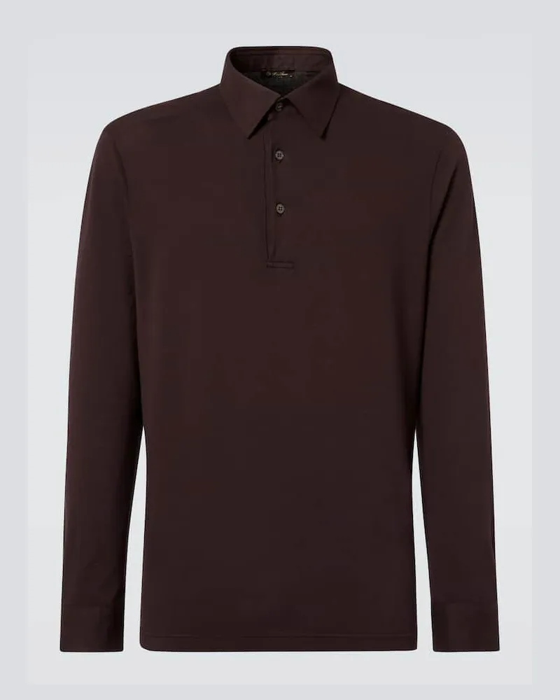 Loro Piana Polohemd aus Baumwoll-Piqué Braun