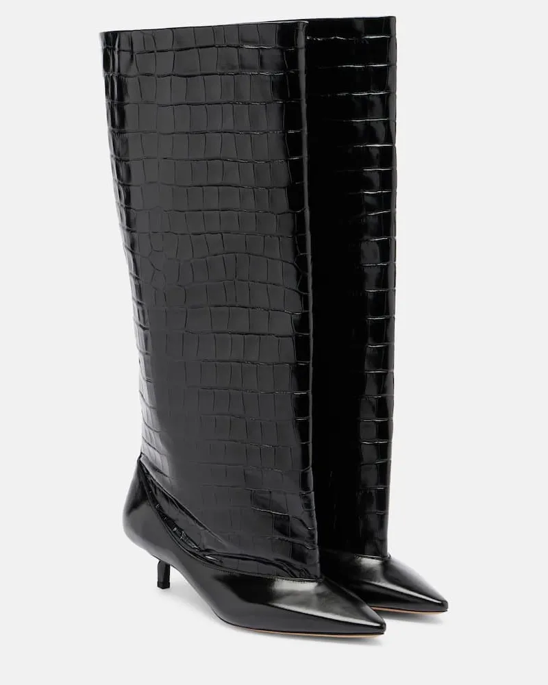 Jacquemus Stiefel Tourni aus Leder Schwarz