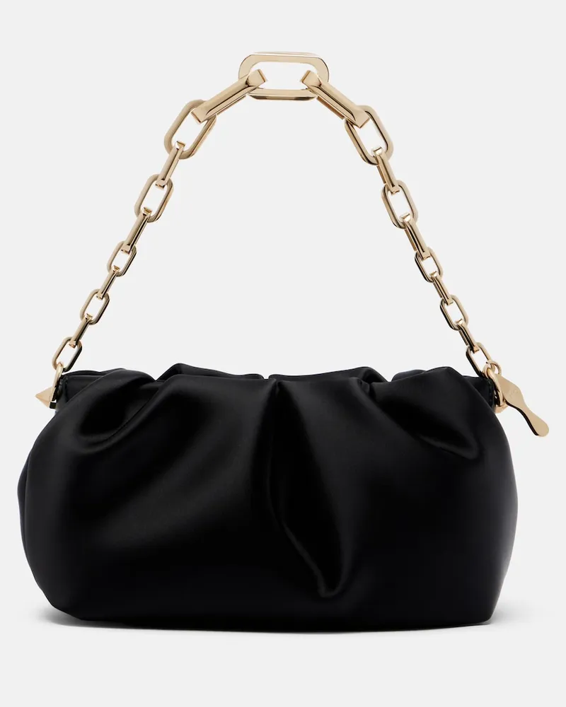 Christian Louboutin Schultertasche Eva Small aus Satin Schwarz