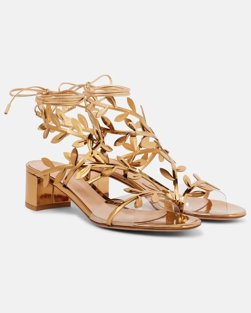 Gianvito Rossi Sandalen Flavia aus Metallic-Leder Gold