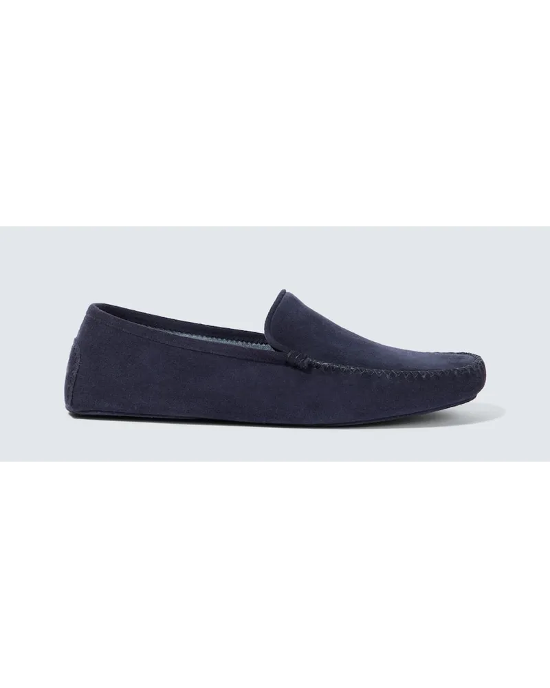 Thom Sweeney Slip-Ons aus Veloursleder Blau