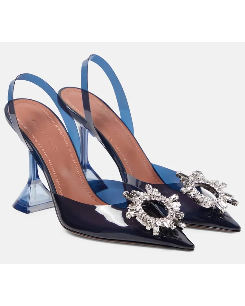 Amina Muaddi Verzierte Slingback-Pumps Begum Blau