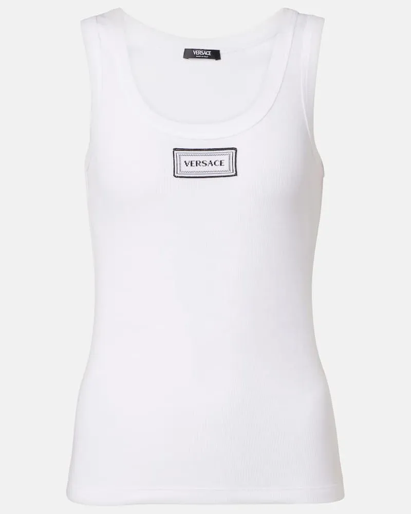 Versace Top aus einem Baumwollgemisch Weiß