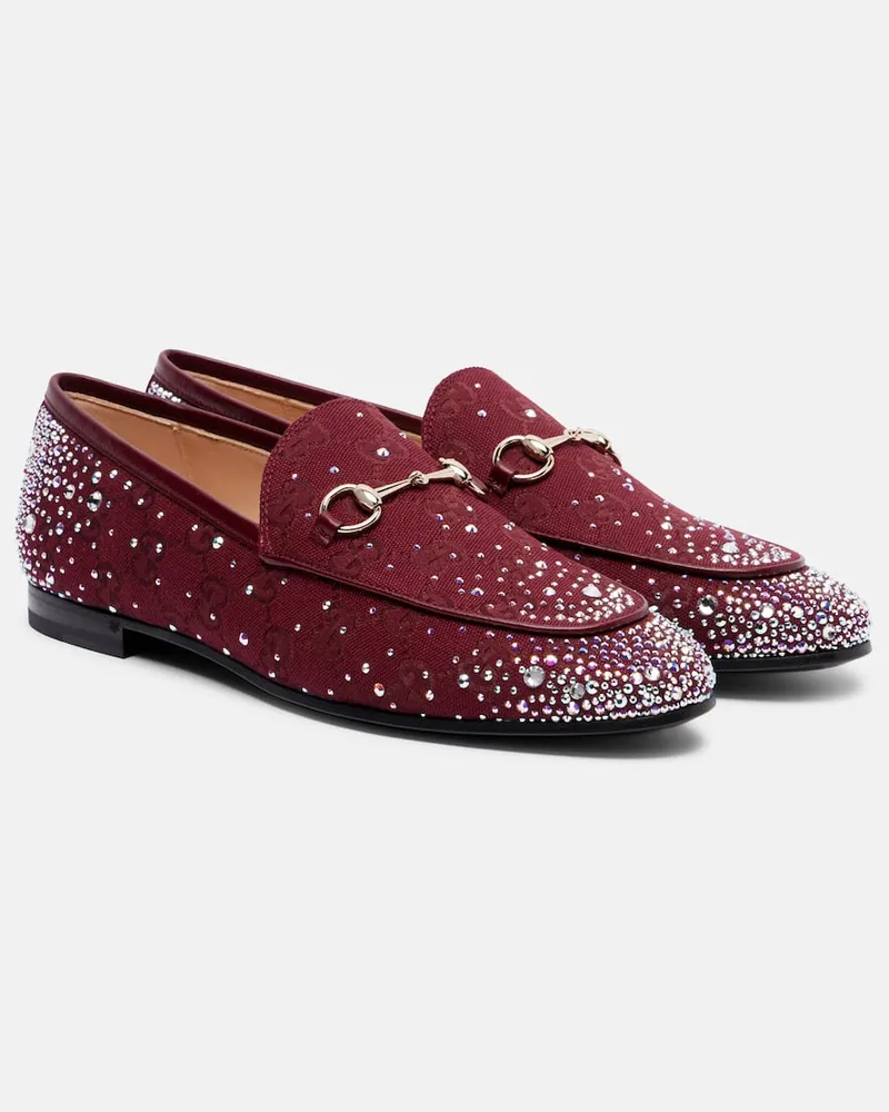 Gucci Loafers Gucci Jordaan GG aus Canvas Burgunderrot