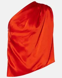 The Sei One-Shoulder-Top aus Seidensatin Rot