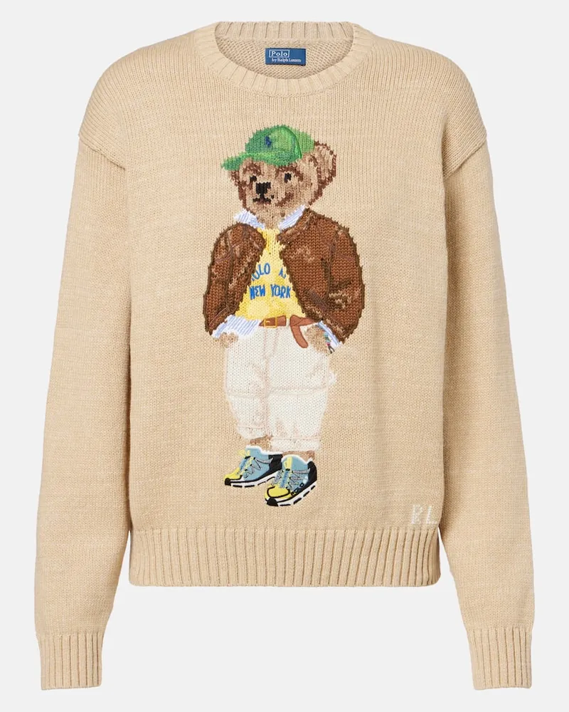 Ralph Lauren Pullover Polo Bear aus Baumwolle Beige
