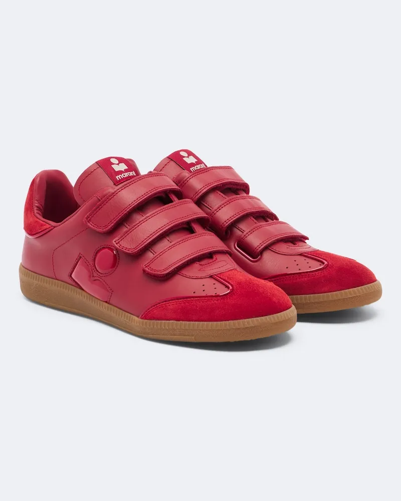 Isabel Marant Sneakers Beth aus Leder mit Veloursleder Rot