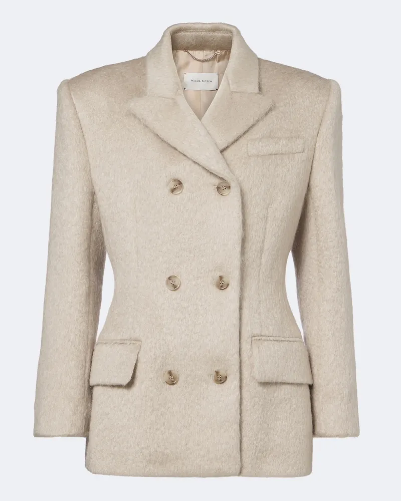 Magda Butrym Blazer aus einem Wollgemisch Beige