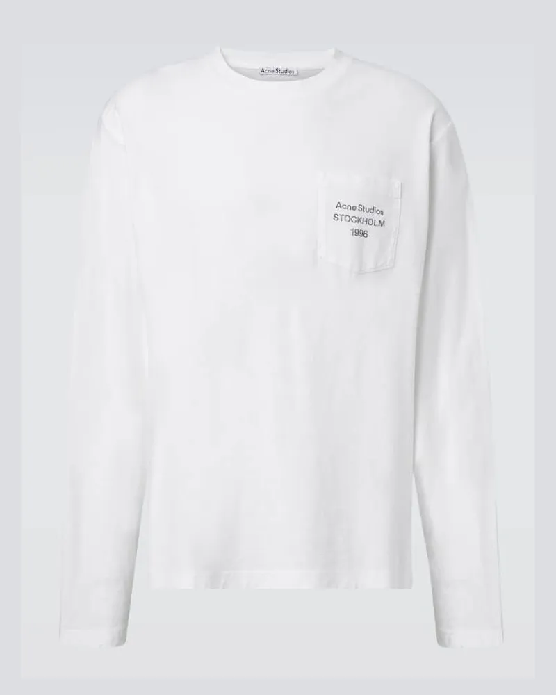 Acne Studios Longsleeve aus einem Baumwollgemisch Weiß