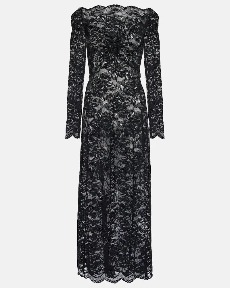 Paco Rabanne Maxikleid aus Spitze Schwarz