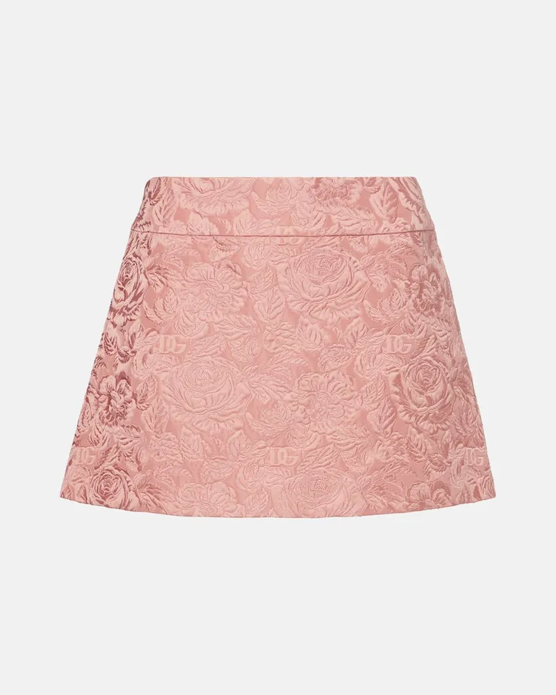 Dolce & Gabbana Minirock aus Jacquard Rosa