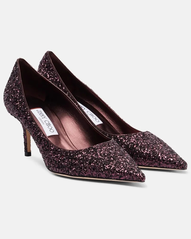 Jimmy Choo Pumps Love 65 mit Glitter Burgunderrot