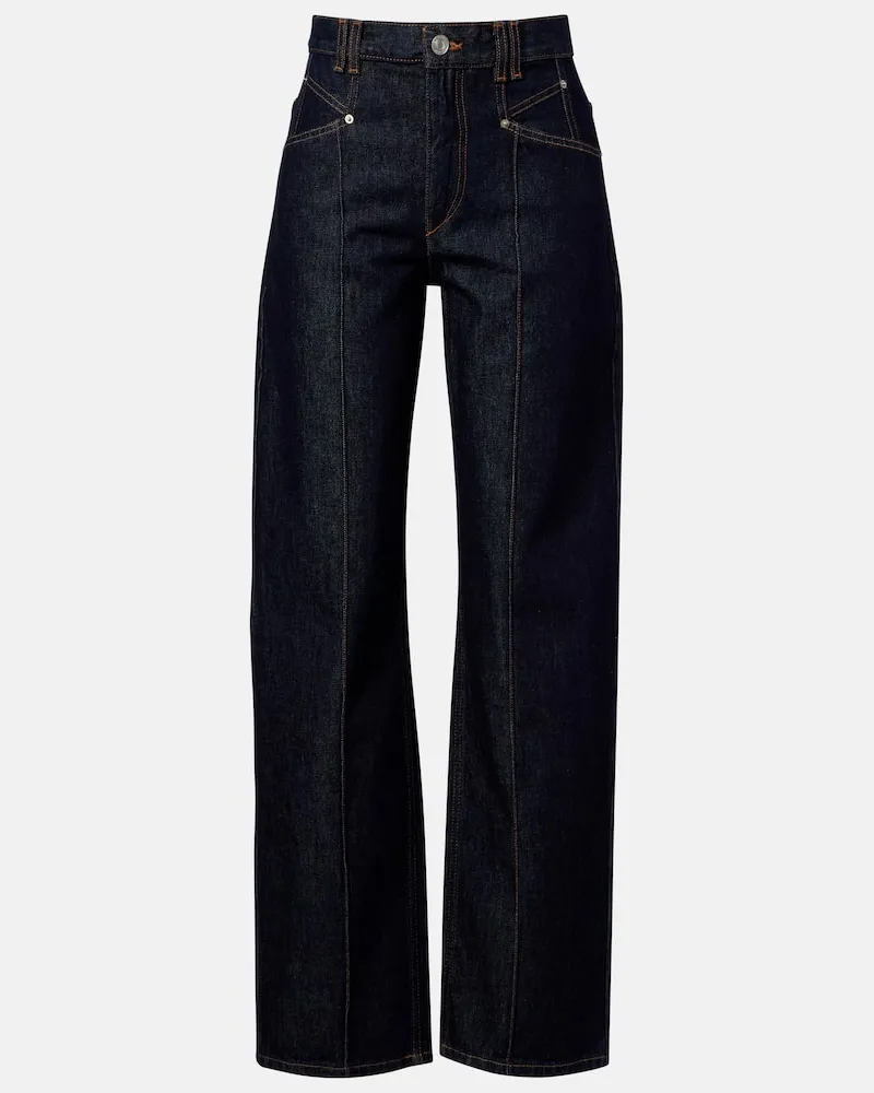Isabel Marant High-Rise Straight Jeans Drolane Blau