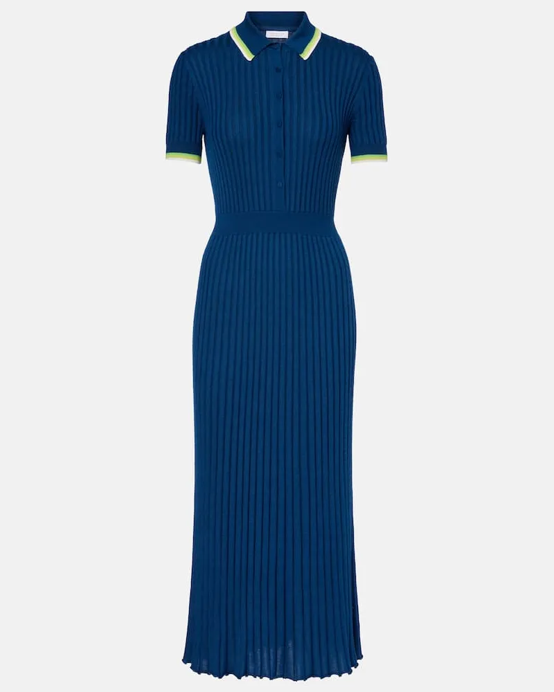 Gabriela Hearst Midikleid Eyot aus Kaschmir und Seide Blau