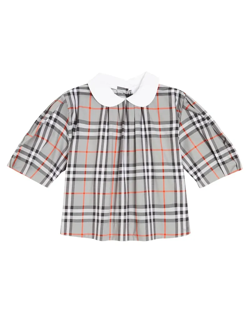Burberry Bluse aus einem Baumwollgemisch Grau