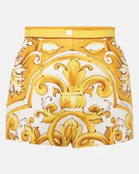 Dolce & Gabbana High-Rise Shorts Majolica aus Baumwolle Gelb