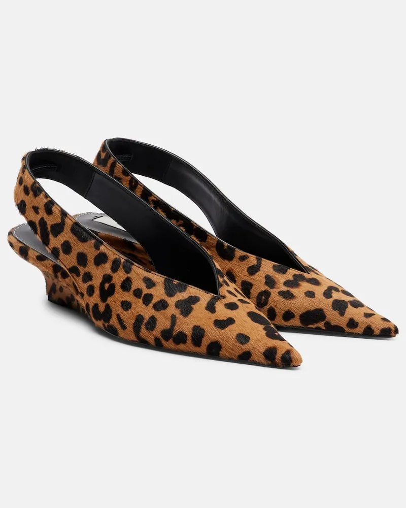 Totême Slingback-Pumps aus Kalbshaar Braun