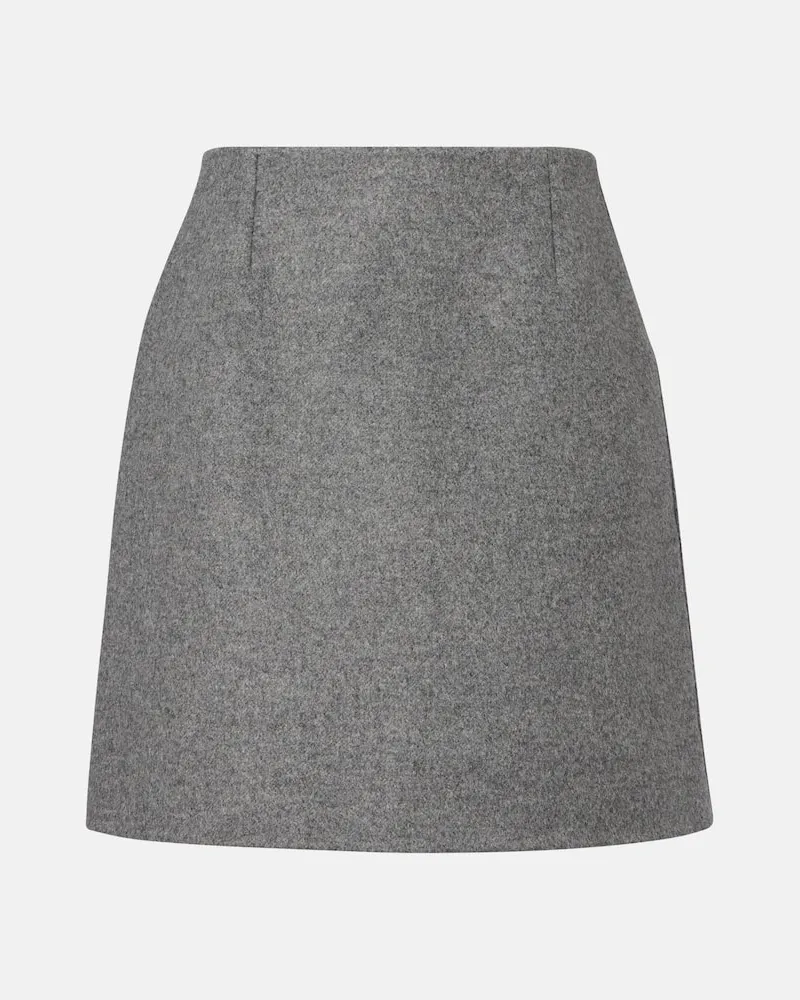 Carolina Herrera New York Minirock aus Schurwolle Grau