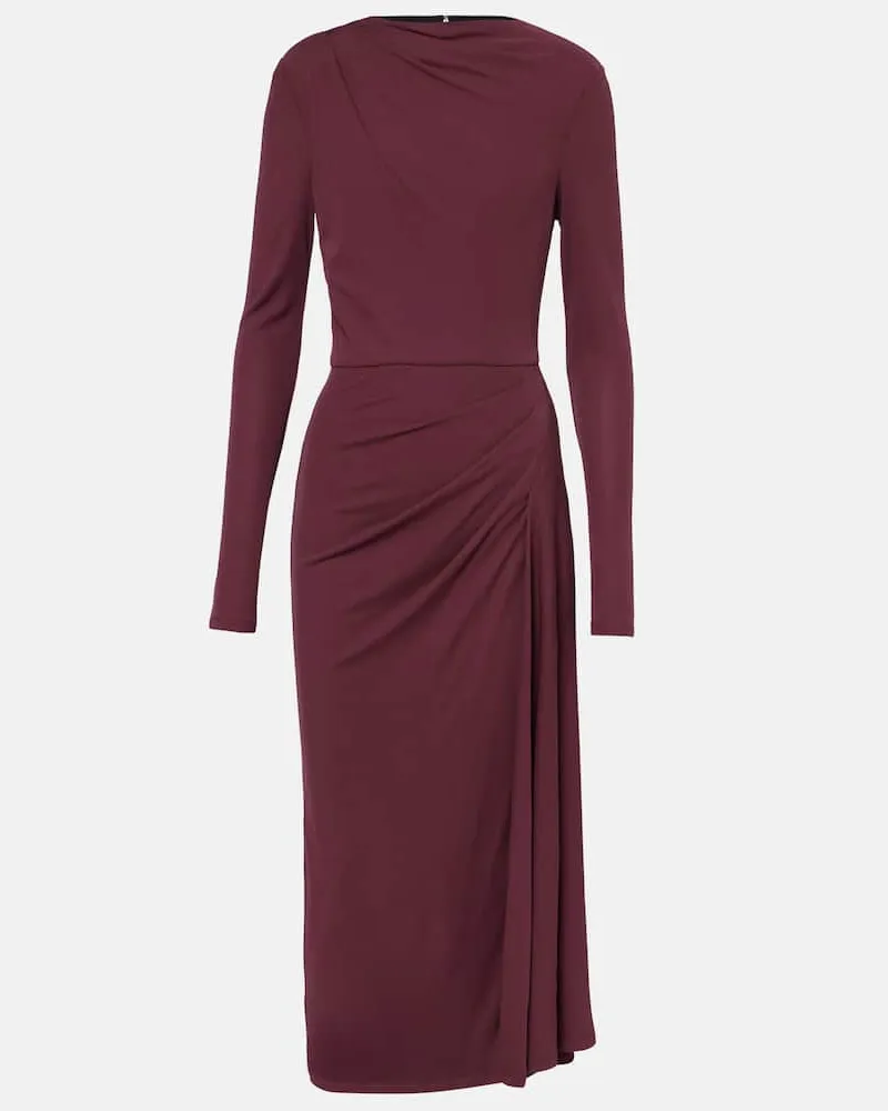 Erdem Midikleid aus Crêpe Burgunderrot