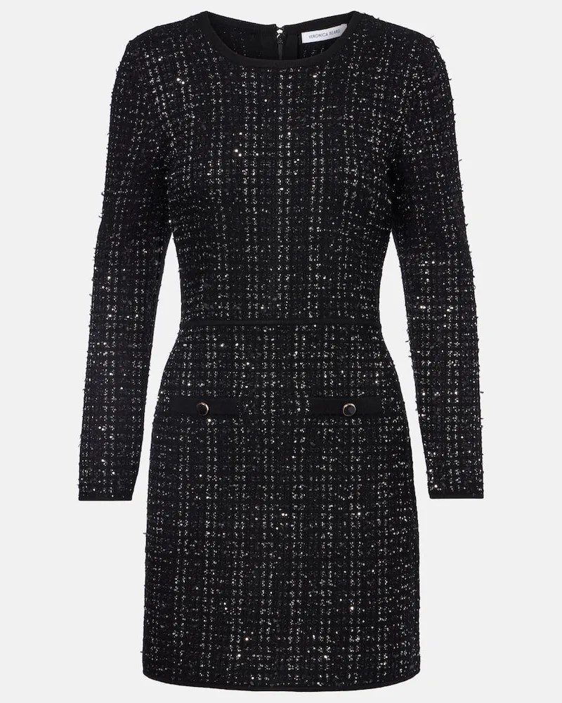 Veronica Beard Minikleid Chaning aus Tweed Schwarz