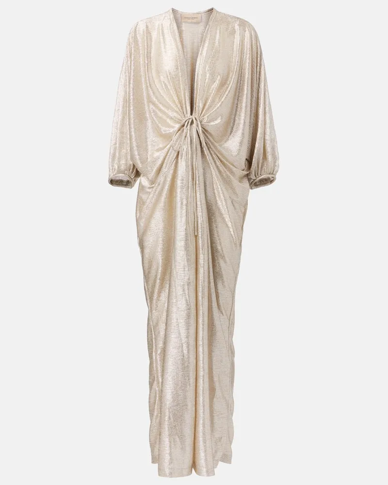 Adriana Degreas Kaftan aus Lamé Silber