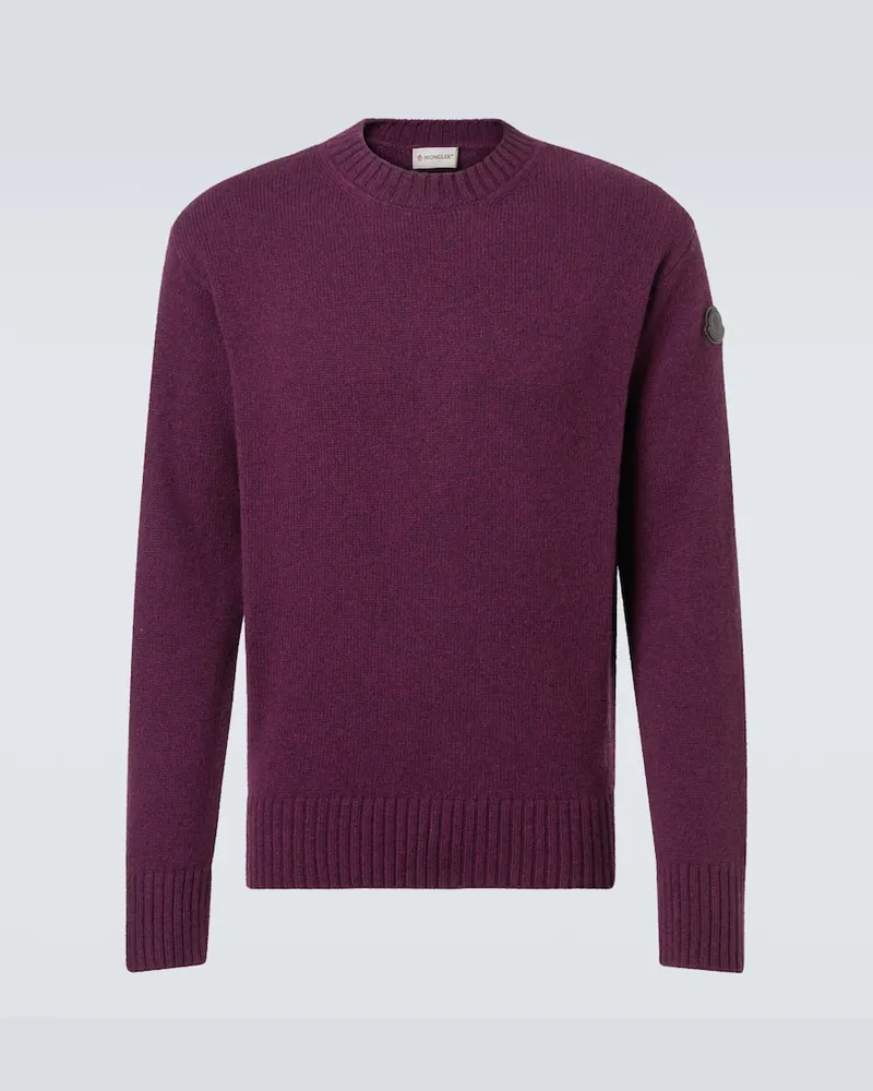 Moncler Pullover aus Wolle und Kaschmir Burgunderrot
