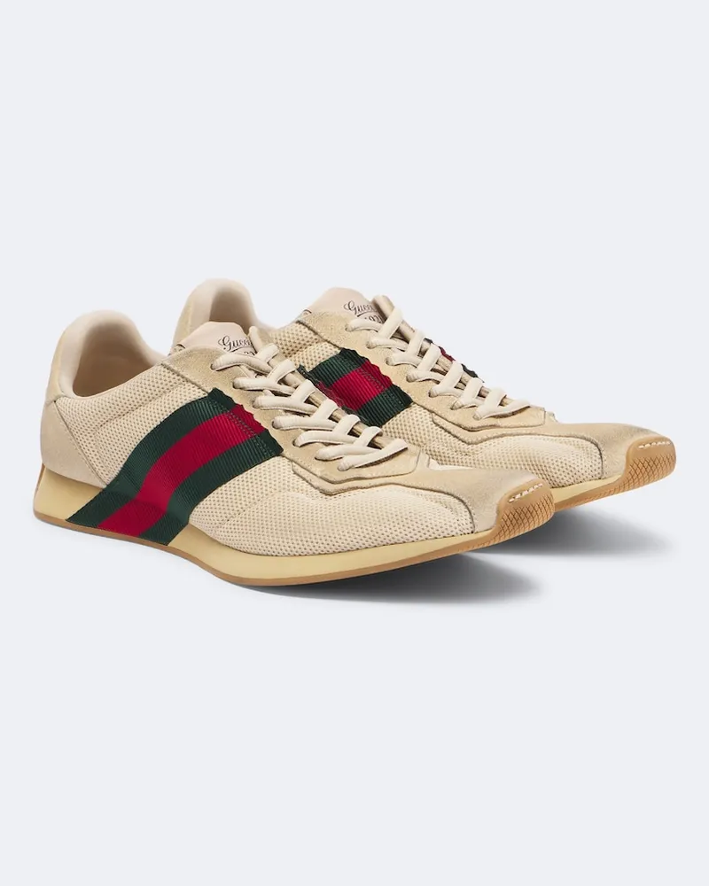 Gucci Sneakers Gucci Tempo mit Veloursleder Beige