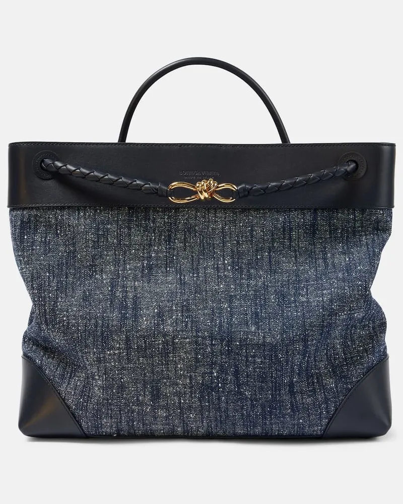 Bottega Veneta Tote Bag Andiamo Large aus Denim Blau