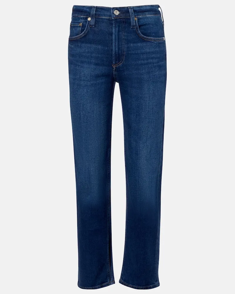 Citizens of humanity Low-Rise Straight Jeans Delfina Blau