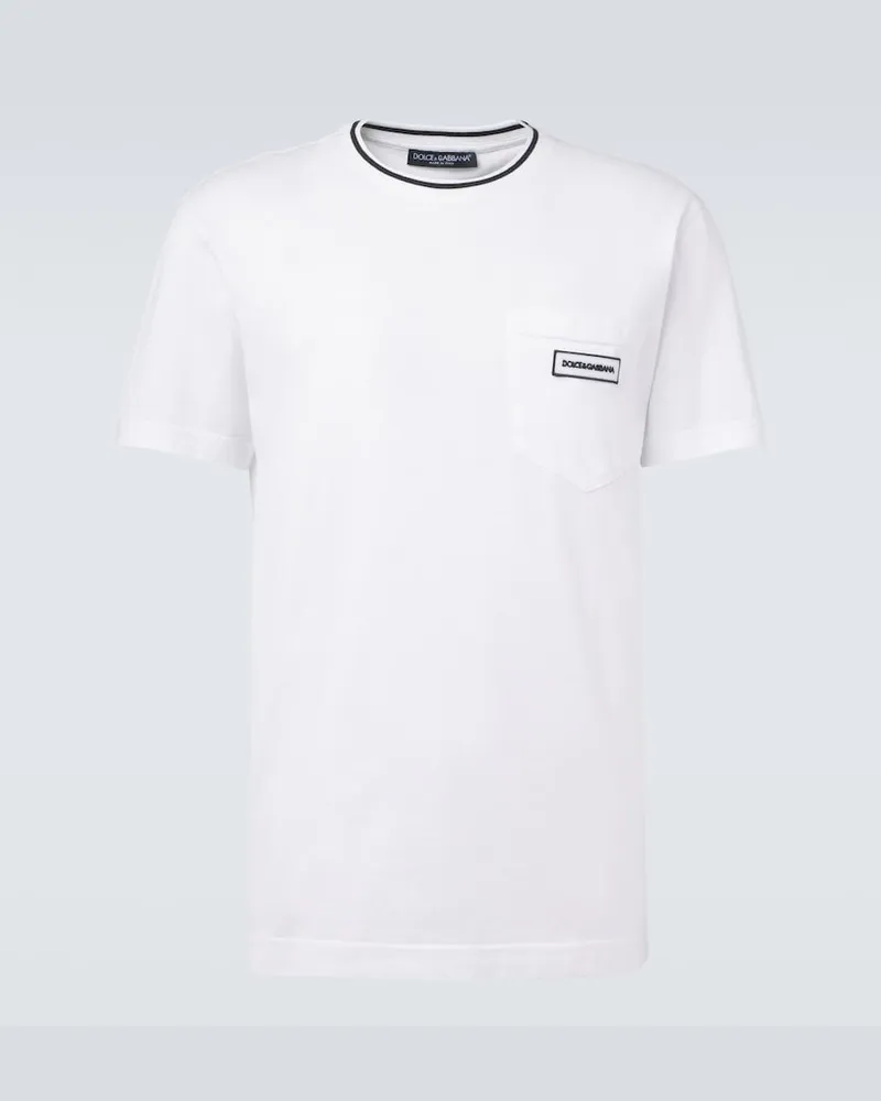 Dolce & Gabbana T-Shirt aus Baumwoll-Jersey Weiß