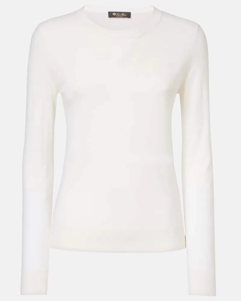 Loro Piana Pullover Piuma aus Kaschmir Weiß