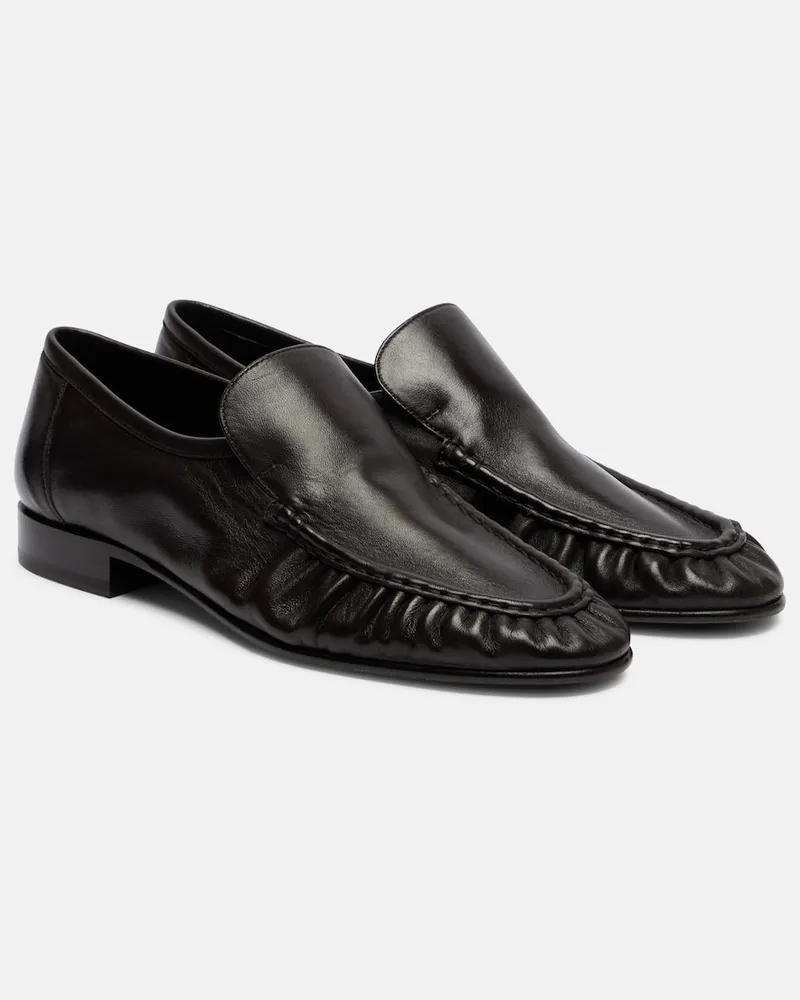 The Row Loafers Soft aus Leder Schwarz