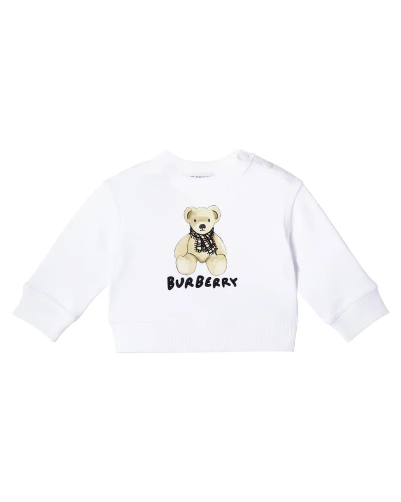 Burberry Baby Bedrucktes Sweatshirt aus Baumwoll-Jersey Weiß
