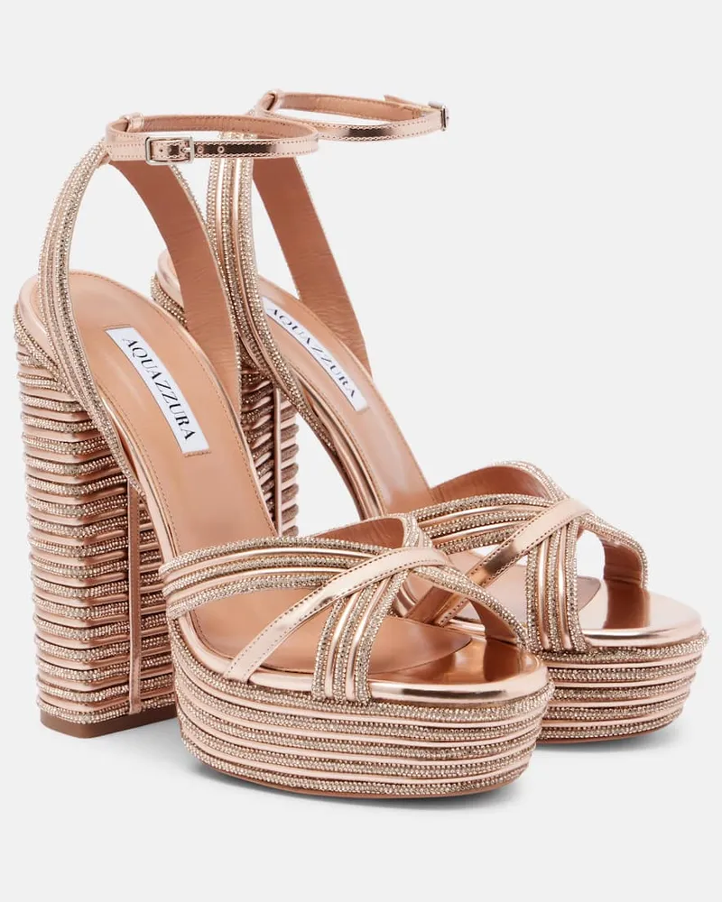 Aquazzura Plateausandalen Sundance Sparkle 140 Pink