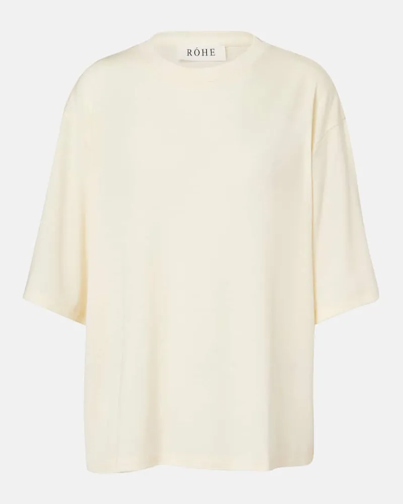 Róhe Róhe T-Shirt aus Wolle Weiß