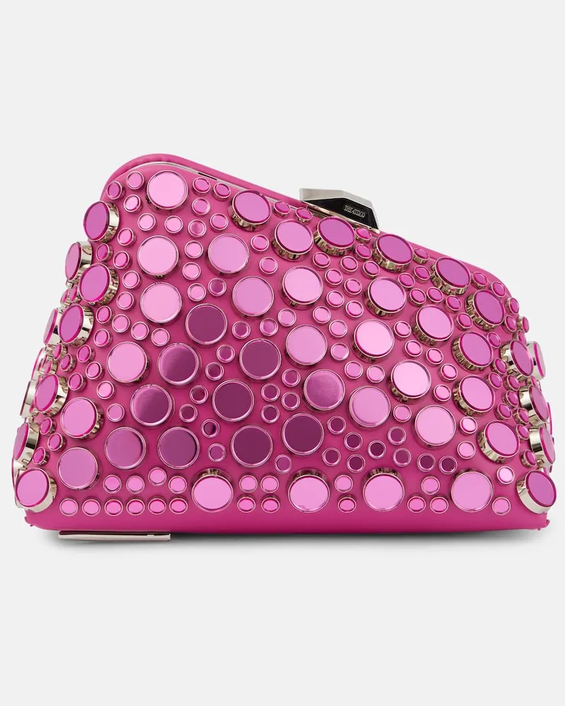 ATTICO Verzierte Clutch Midnight aus Leder Rosa