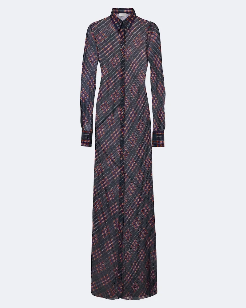 Dries van Noten Blusenkleid aus Lamé Multicolor