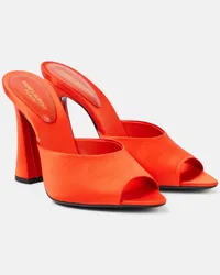 Saint Laurent Pantoletten Suite 105 aus Satin Rot