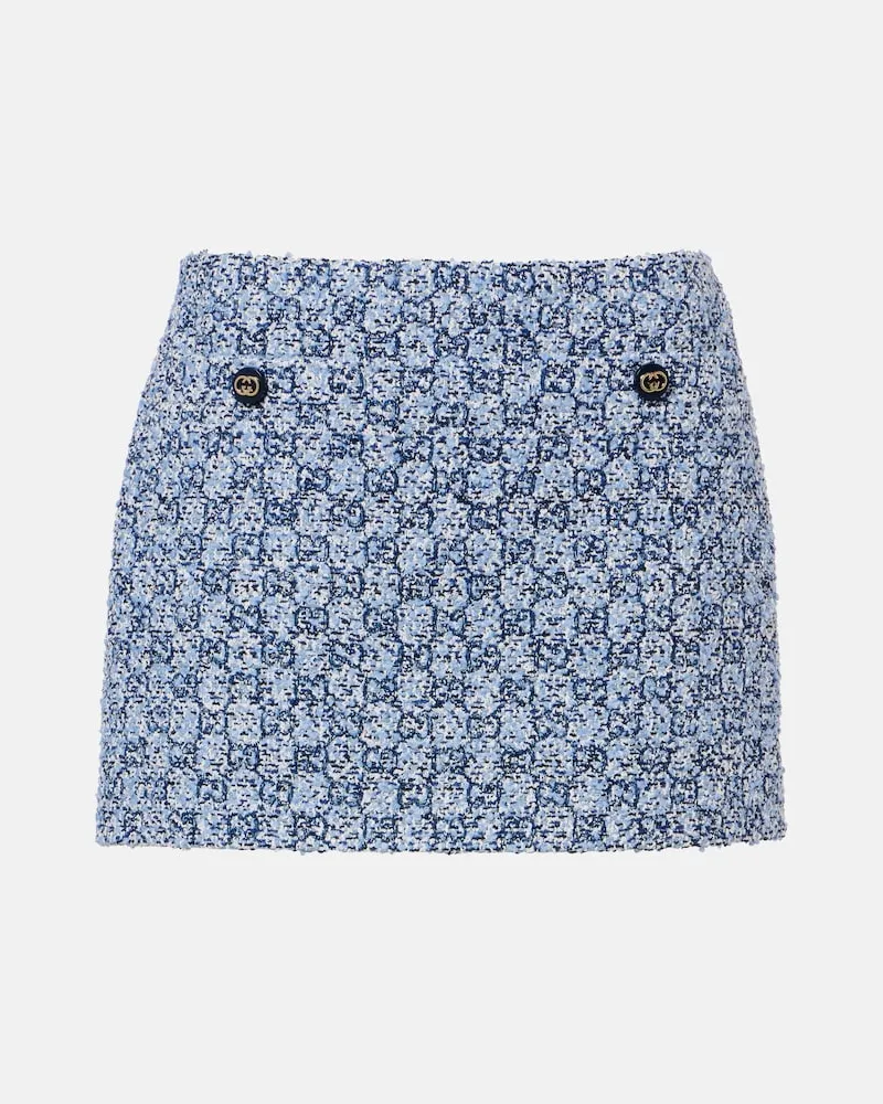 Gucci Minirock GG aus Tweed Blau