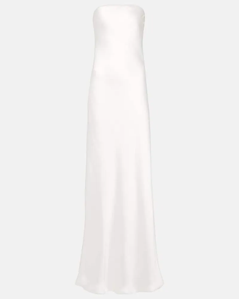 Norma Kamali Robe aus Satin Weiß