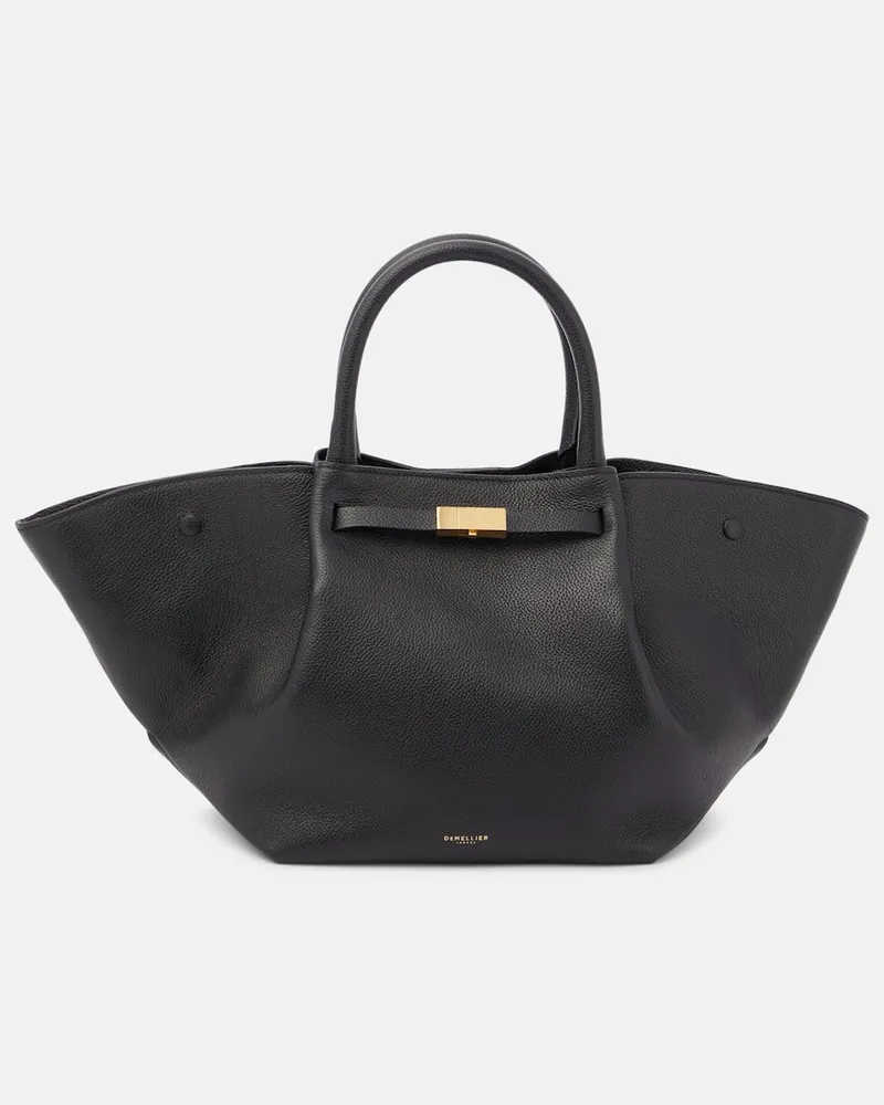 DeMELLIER Tote Midi New York aus Leder Schwarz