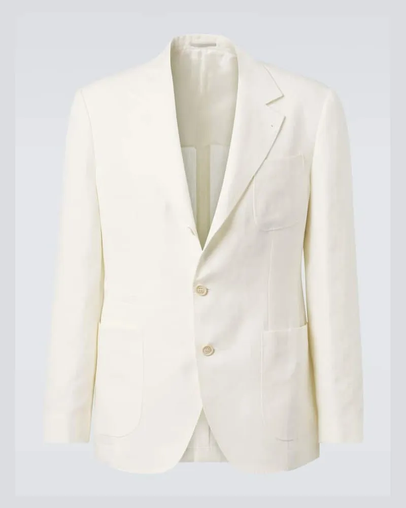 Brunello Cucinelli Blazer aus Leinen Weiß