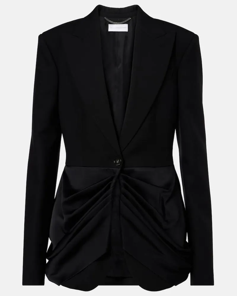 Stella McCartney Blazer aus Wolle mit Satin Schwarz
