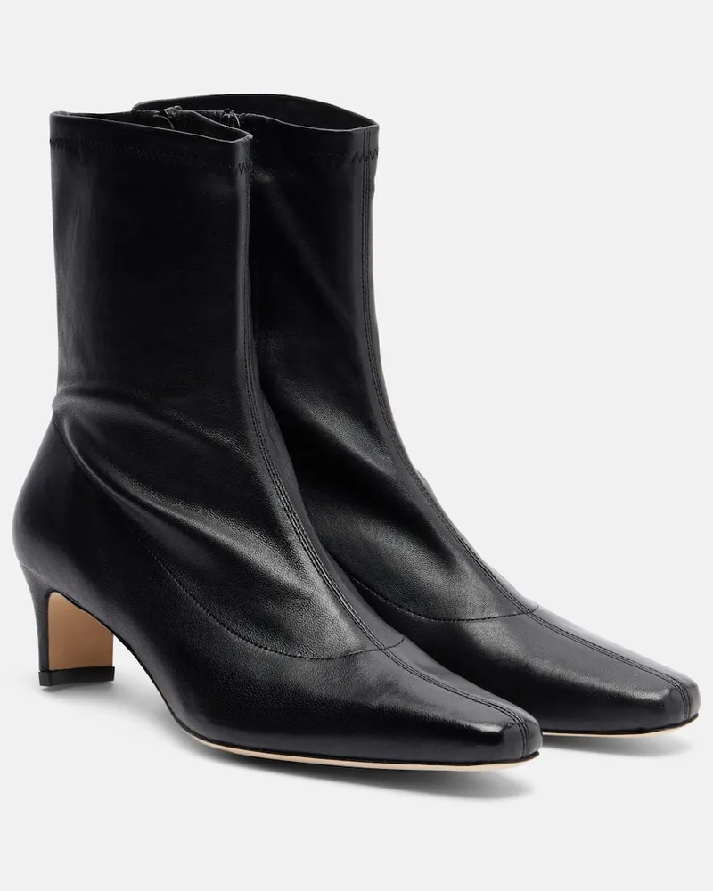 STAUD Ankle Boots Wally aus Leder Schwarz