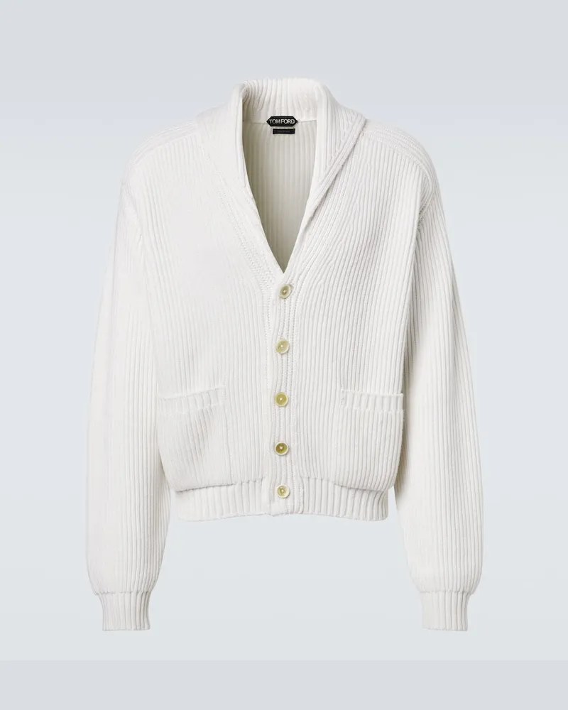 Tom Ford Cardigan aus Kaschmir und Baumwolle Weiß